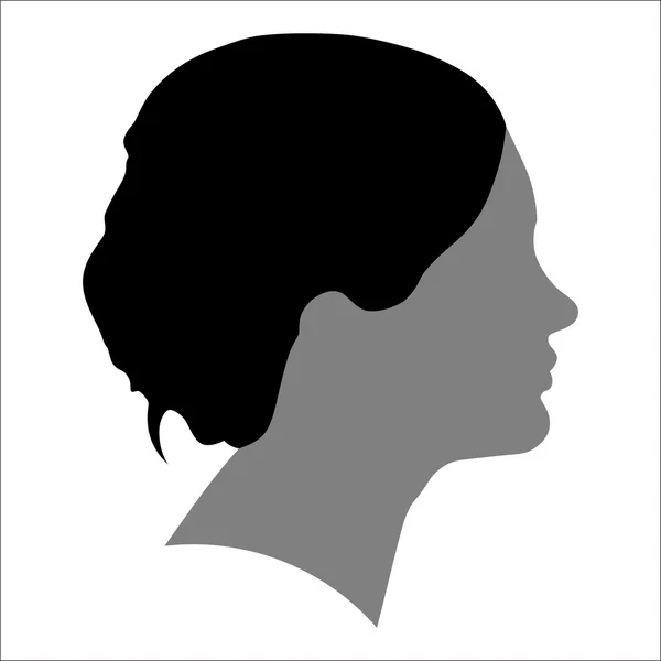 Силуэт женщины в профиль — стоковый вектор