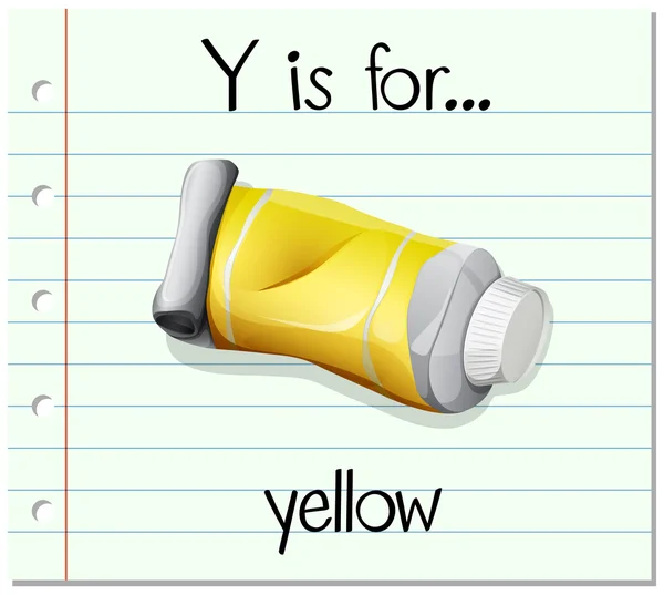 Flashcard lettre Y est pour jaune — Image vectorielle