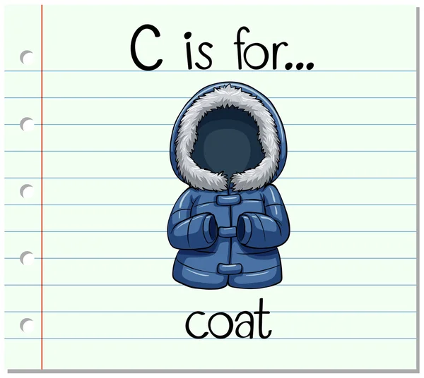 Flashcard γράμμα C είναι για παλτό — Διανυσματικό Αρχείο