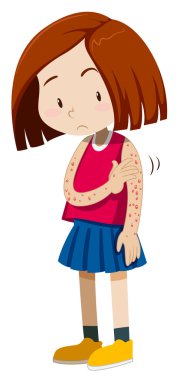 Kollarında noktalar olan kız