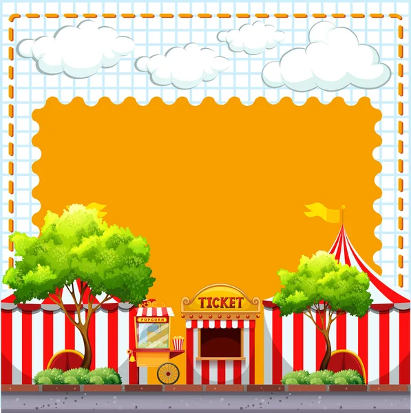 Paper design with circus tents — Stock Vector