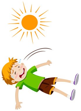 Güneş çarpması hasta duygu çocuk