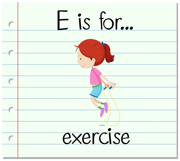 Kartičky písmeno E je pro cvičení — Stockový vektor
