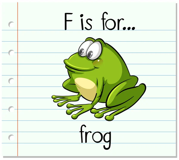 Kartičky písmeno F je pro žába — Stockový vektor