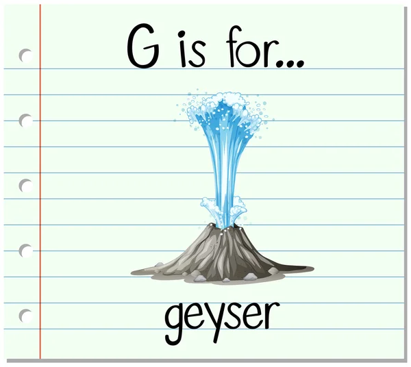 Flashcard letter G is voor geiser — Stockvector