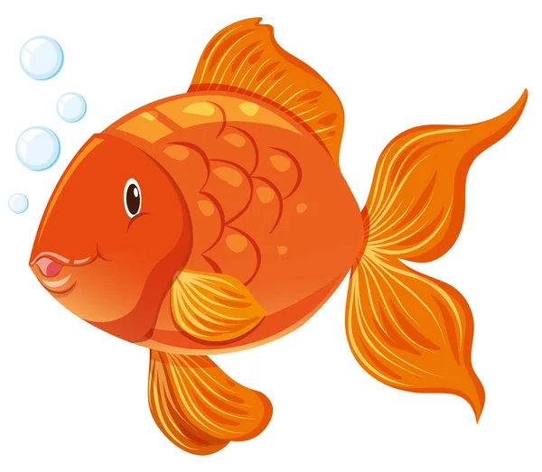 Goldfish with happy face — Stock Vector