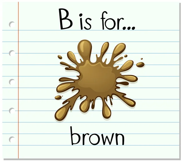 Flashcard letra B é para marrom — Vetor de Stock
