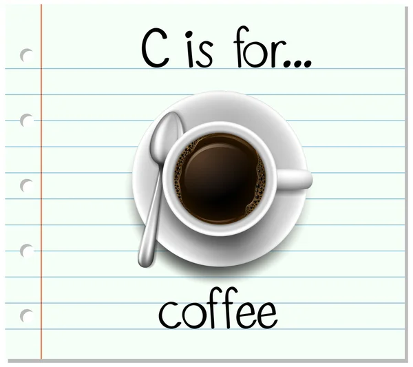 Kartami litera C jest do kawy — Wektor stockowy