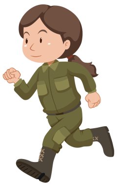 Tek tip çalışan kadın asker