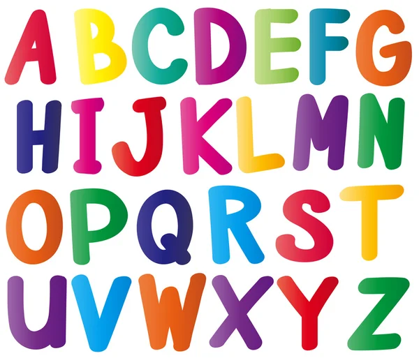 Alphabets anglais dans de nombreuses couleurs — Image vectorielle