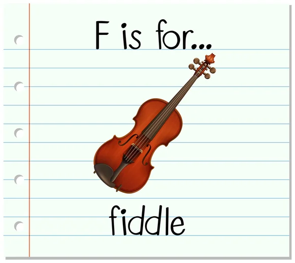 Flashcard lettre F est pour violon — Image vectorielle