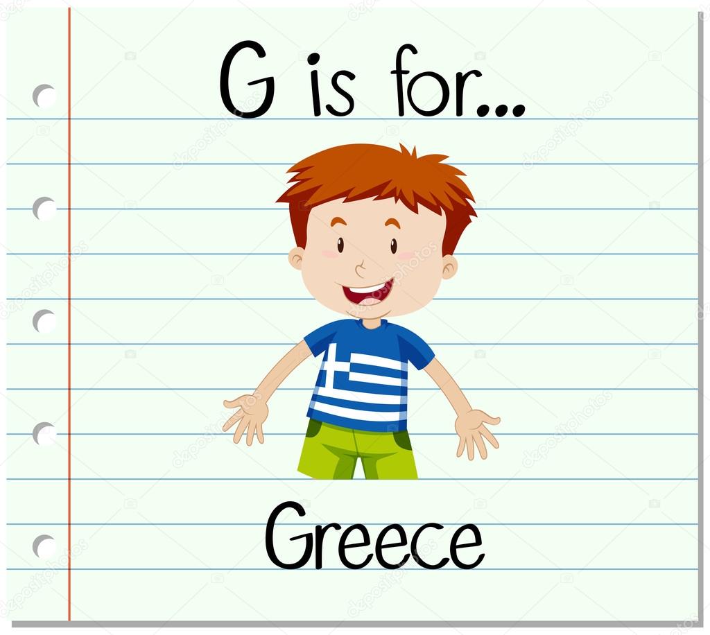 Flashcard letter G is for Greece