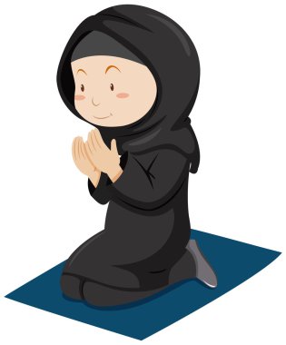 Şilte üzerinde dua Müslüman kız