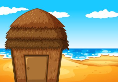 Plaj bungalov ile doğa manzara