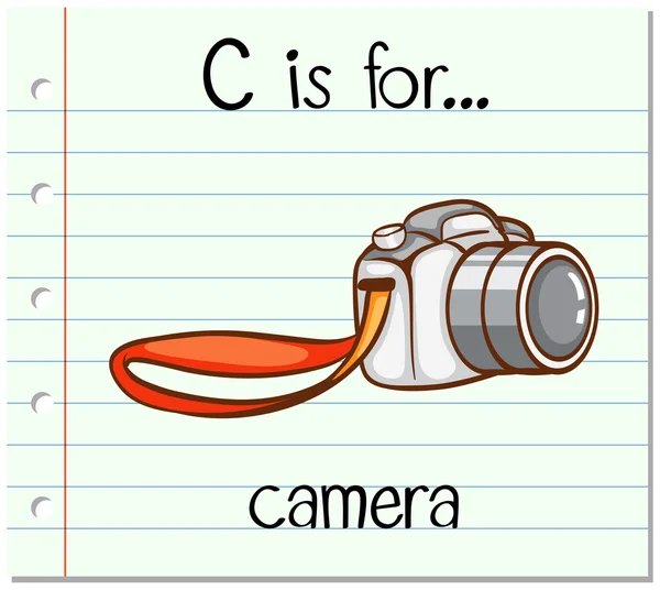 Alfabeto de flashcard C é para câmera — Vetor de Stock