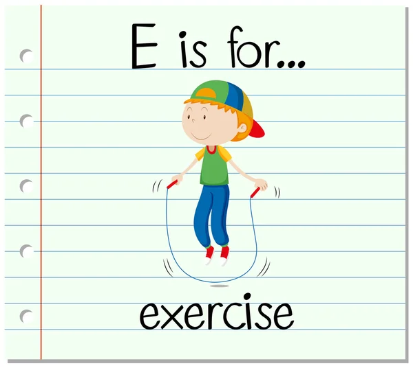 Kartičky písmeno E je pro cvičení — Stockový vektor