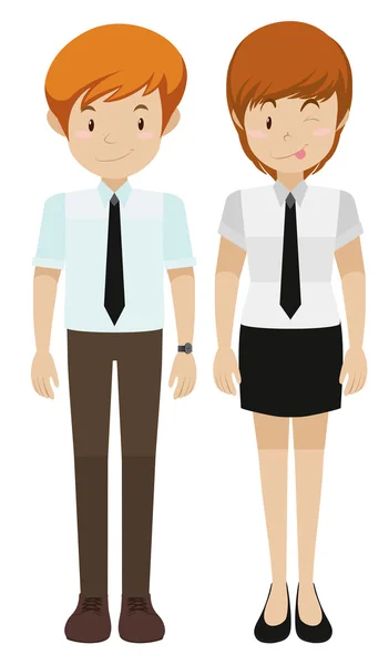 Hombre y mujer de pie — Vector de stock