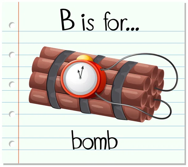 Kartičky písmeno B je pro bombu — Stockový vektor