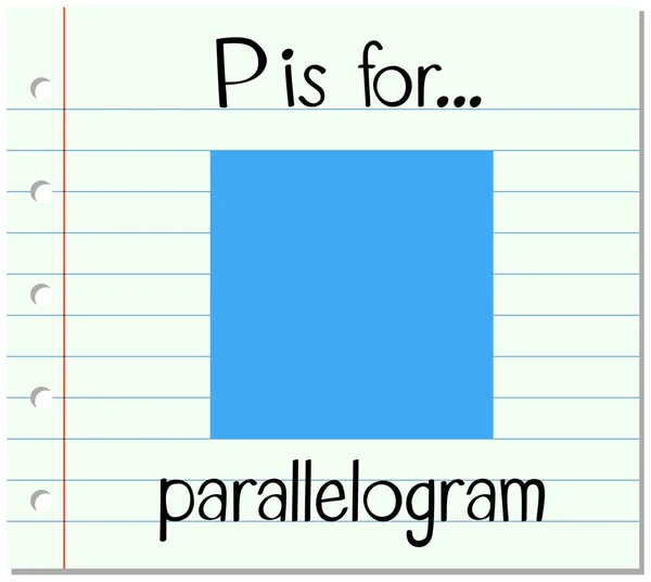 Flashcard alfabet P is voor parallellogram — Stockvector