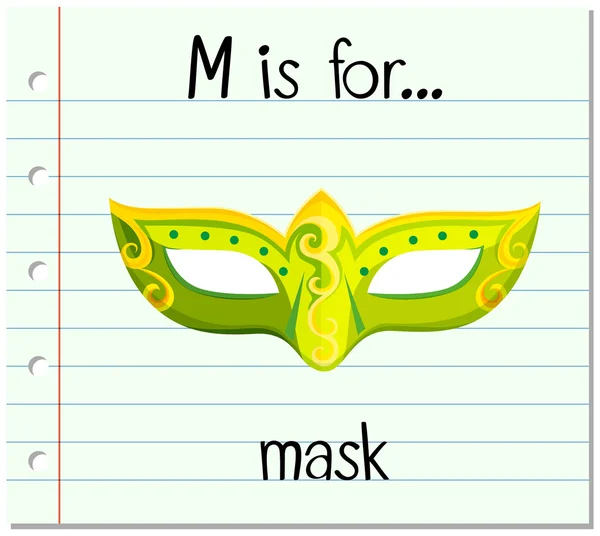 Flashcard letter M is for mask — Stock Vector