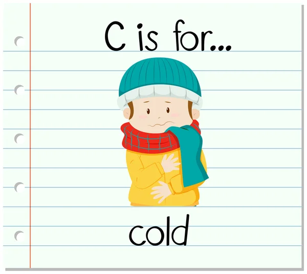 Flashcard γράμμα C είναι για κρύο — Διανυσματικό Αρχείο