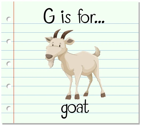 Flashcard letter G is for goat — Stock Vector