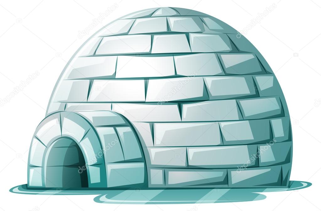 Igloo on icy ground