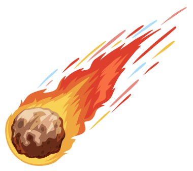 Comet falling down fast clipart