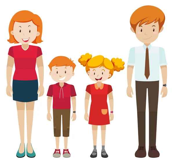 Familie mit Eltern und Kindern — Stockvektor