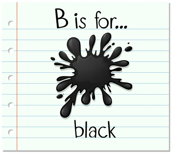 Flashcard lettre B est pour le noir — Image vectorielle