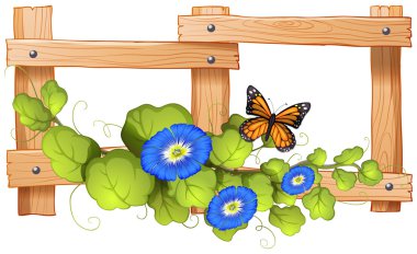 Çit tasarım bitki ve kelebek