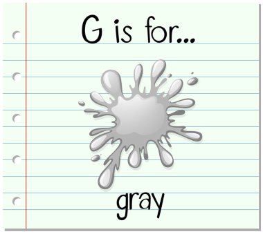  Flashcard G için gri harftir