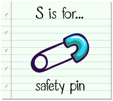 Flashcard S harfi çengelli iğne için olduğunu