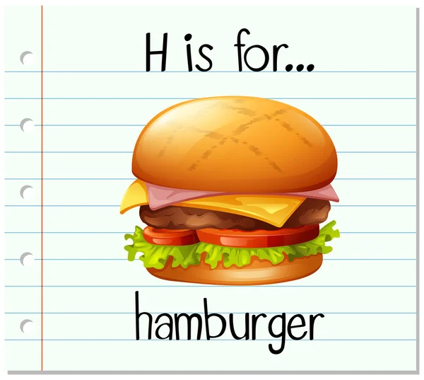 Kartami litera H jest do hamburgerów — Wektor stockowy