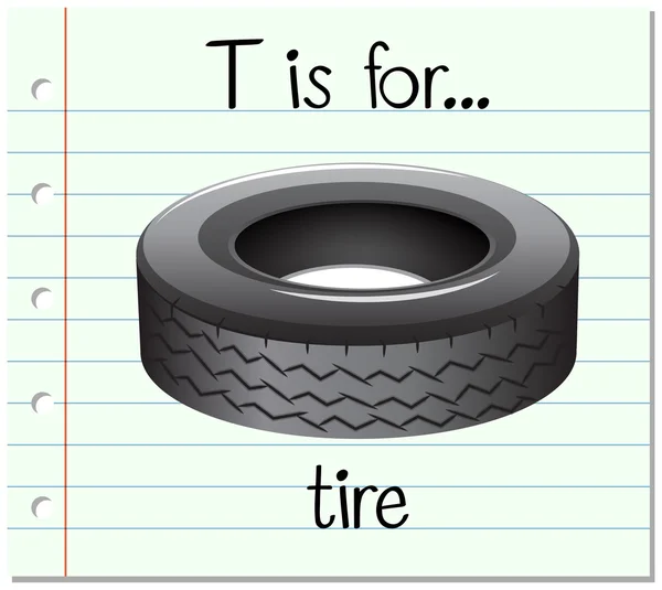 Kartičky písmeno T je pro pneumatiky — Stockový vektor