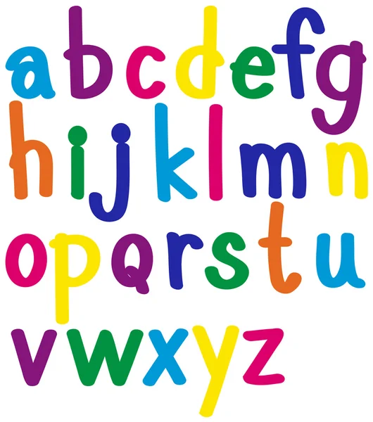 Języku angielskim alfabecie w wielu kolorach — Wektor stockowy
