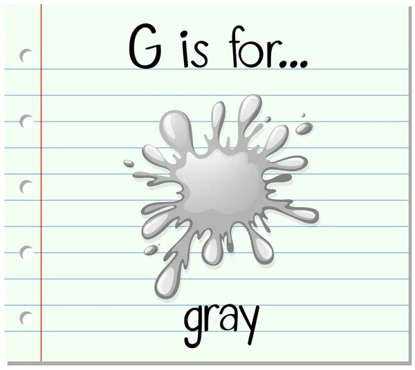 Flashcard lettre G est pour gris — Image vectorielle