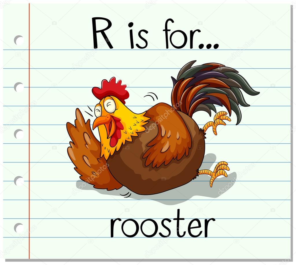 Flashcard letter R is for rooster Stock Vector Image by ©blueringmedia
