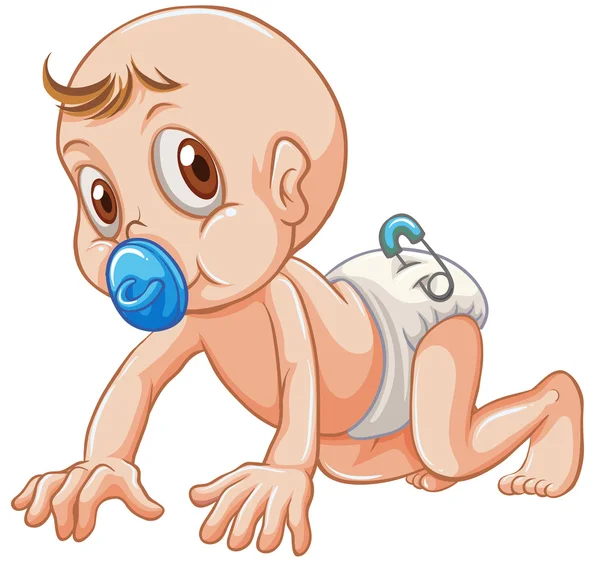 Pequeño bebé chupando chupete — Archivo Imágenes Vectoriales