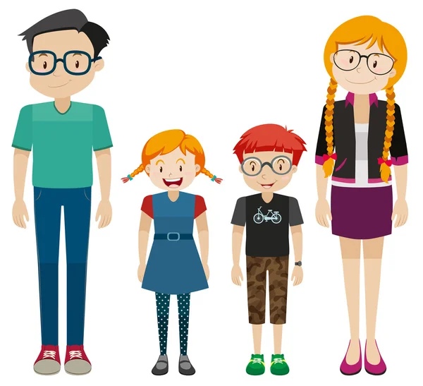 Familienmitglieder mit Eltern und Kindern — Stockvektor