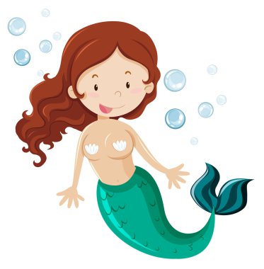 Deniz kızı ile yeşil fin