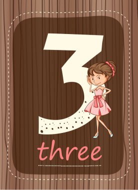 Flashcard sayısı 3 sayı ve word ile