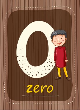 Flashcard numarası 0 numara ve word ile