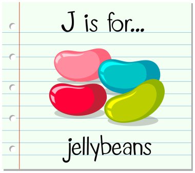 Flashcard letter J is for jellybeans clipart