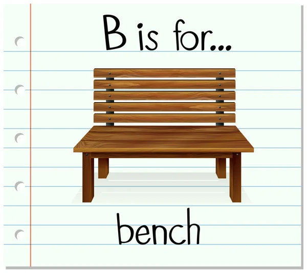 Flashcard lettre B est pour banc — Image vectorielle