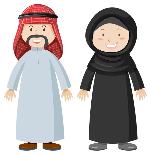 Árabe hombre y mujer — Vector de stock