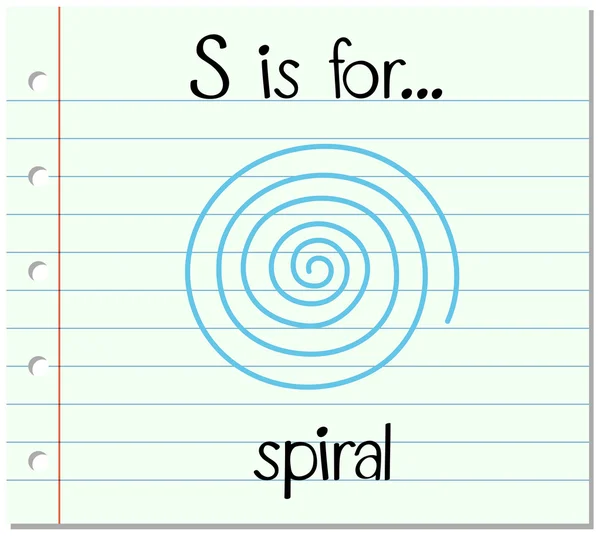 Flashcard letra S é para espiral — Vetor de Stock