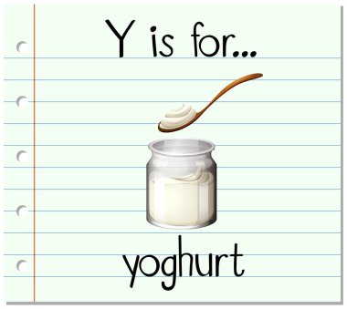 Flashcard Y için yoğurt harftir