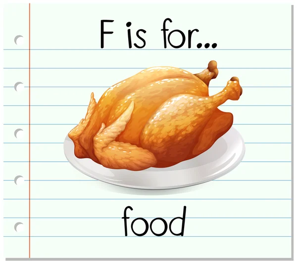 Kartičky písmeno F je pro potraviny — Stockový vektor