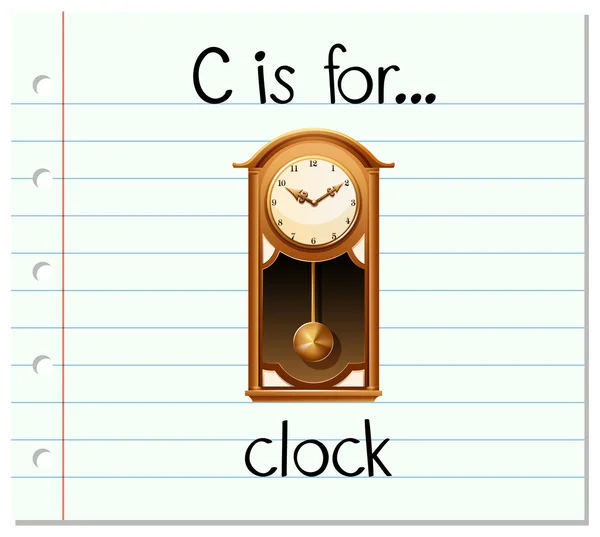 Flashcard letter C is for clock — Stock Vector